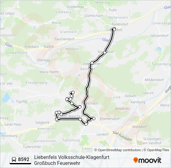 8592 Bus Line Map