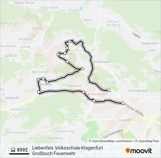 8592 Bus Line Map
