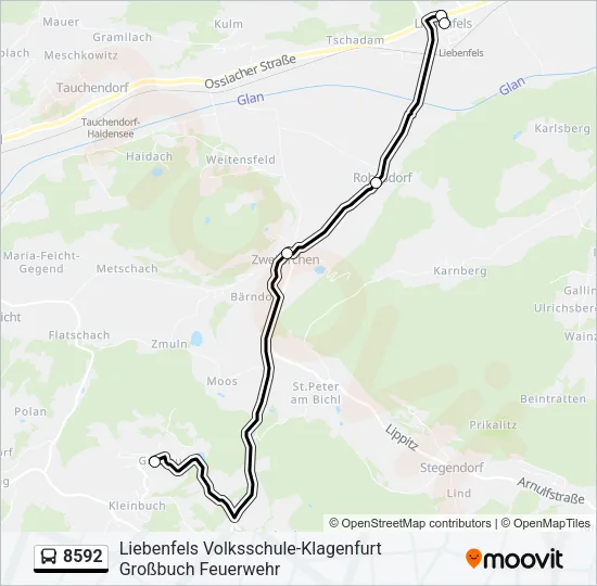 8592 Bus Line Map