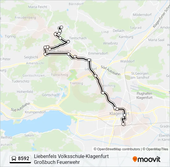 8592 Bus Line Map