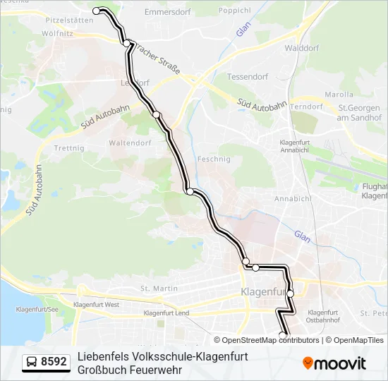 8592 Bus Line Map