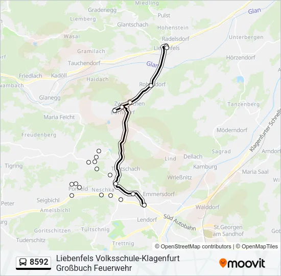 8592 Bus Line Map