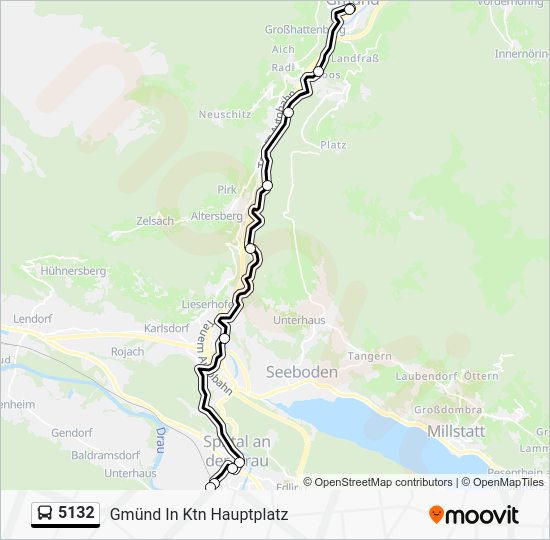 5132 Route: Schedules, Stops & Maps - Gmünd In Ktn Hauptplatz (Updated)