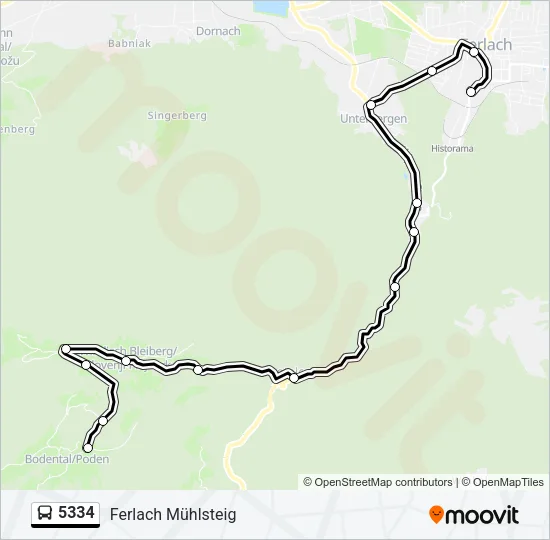 5334 Bus Line Map