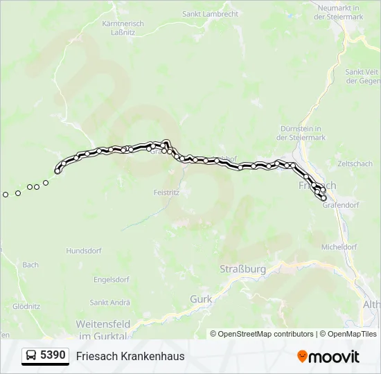 5390 Bus Line Map