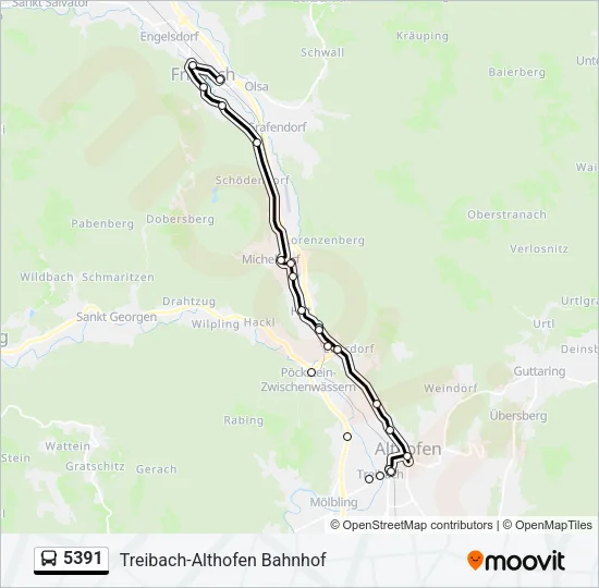 5391 Bus Line Map