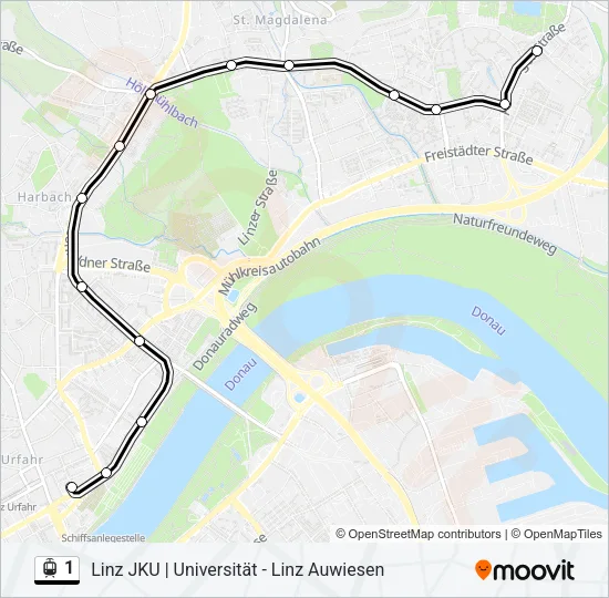 1 Light Rail Line Map