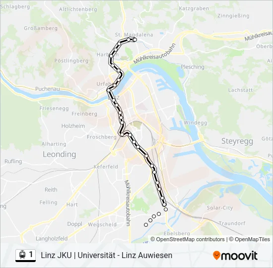 1 Light Rail Line Map