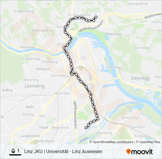 1 Light Rail Line Map