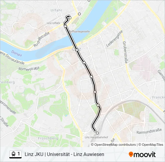 1 Light Rail Line Map