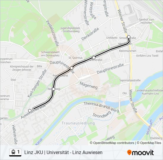 1 Route: Schedules, Stops & Maps - Linz/Donau Simonystraße (Updated)