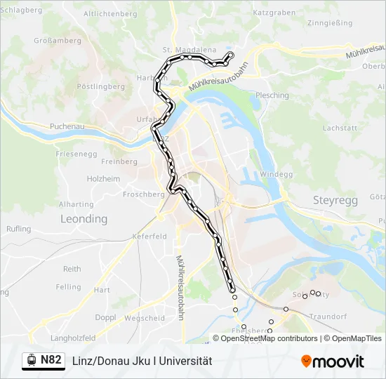 N82 Light Rail Line Map