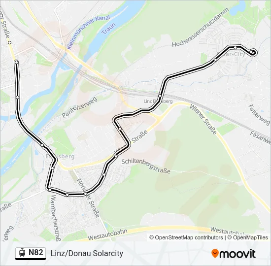 N82 Light Rail Line Map