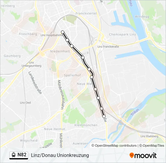 N82 Light Rail Line Map