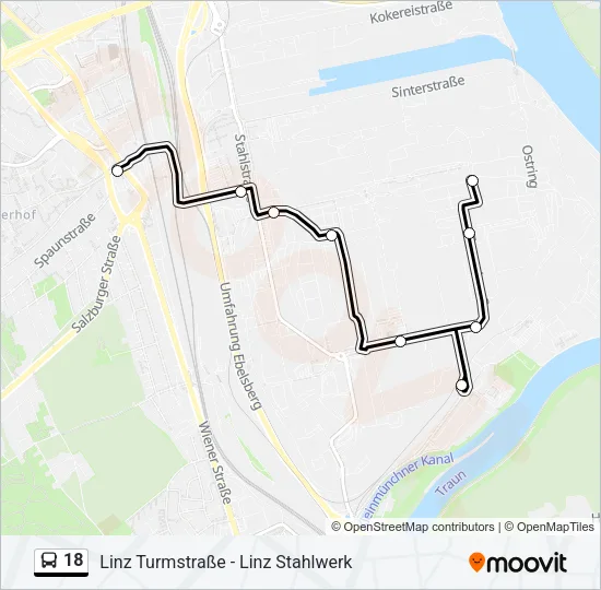 18 Bus Line Map