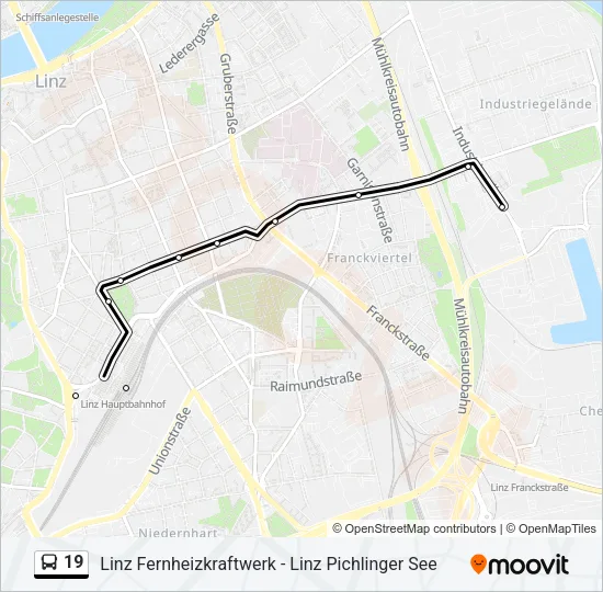 19 Bus Line Map