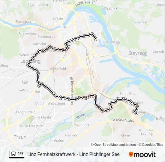 19 Bus Line Map