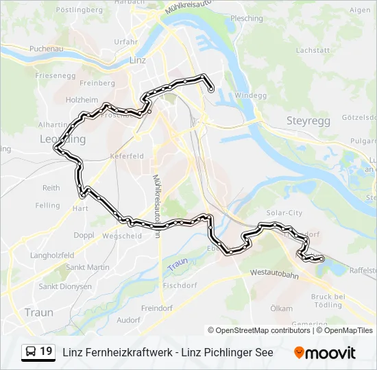 19 Bus Line Map