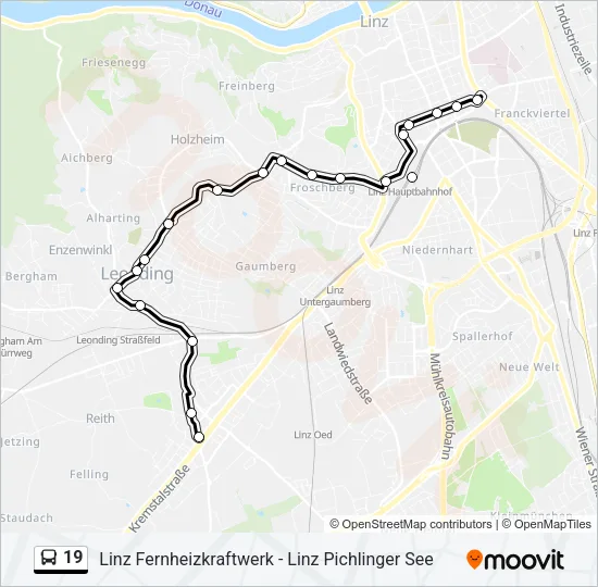 19 Bus Line Map
