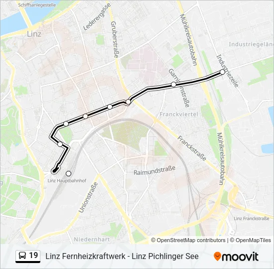 19 Bus Line Map