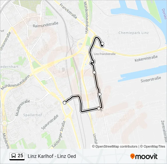 25 Bus Line Map