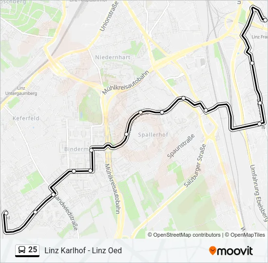 25 Bus Line Map