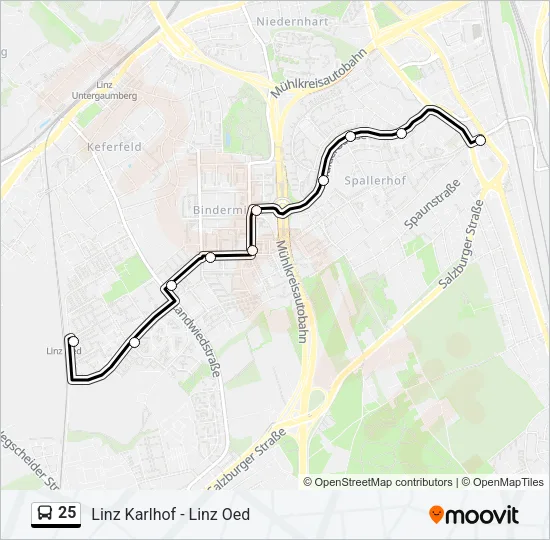 25 Bus Line Map