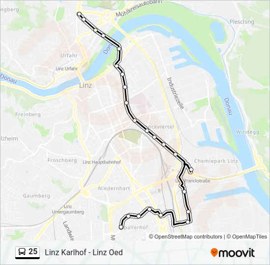 25 Bus Line Map