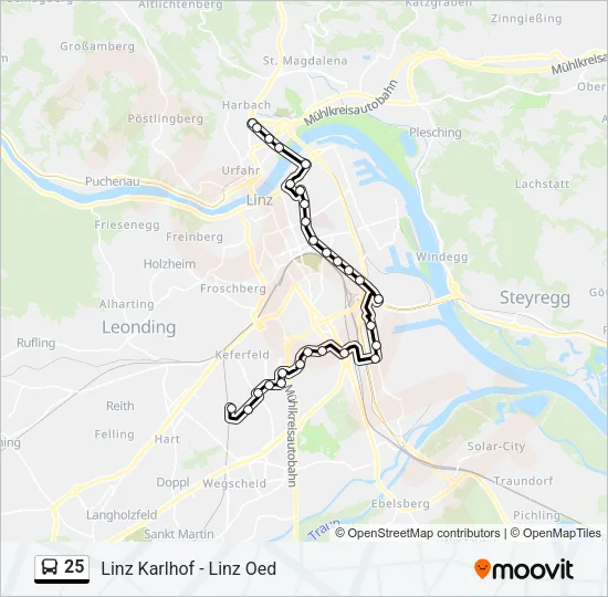 25 Bus Line Map