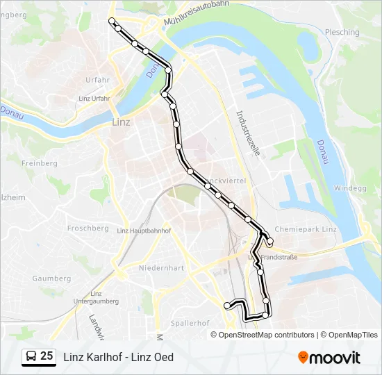25 Bus Line Map