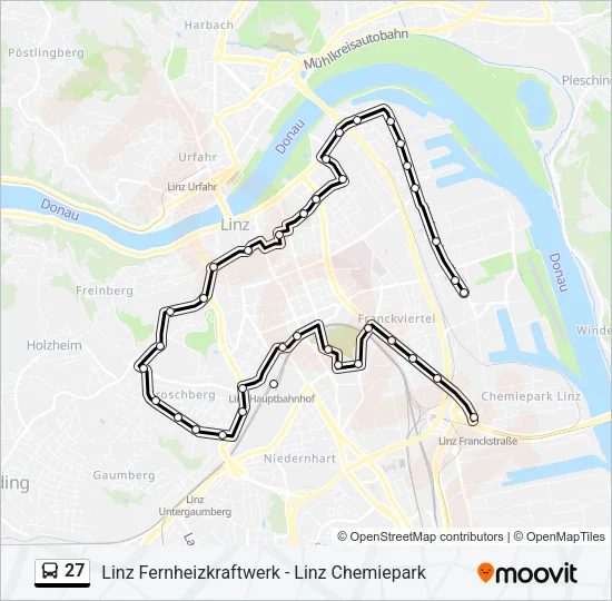 27 Bus Line Map