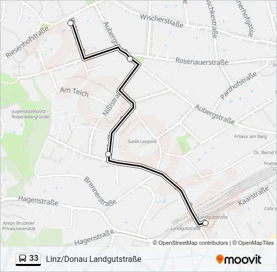 33 Bus Line Map