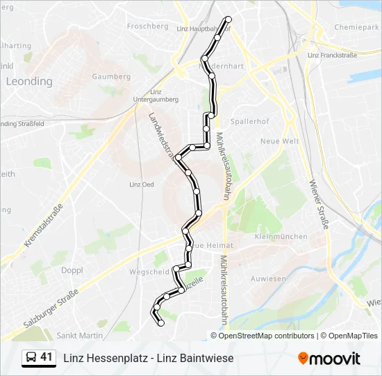 41 Bus Line Map