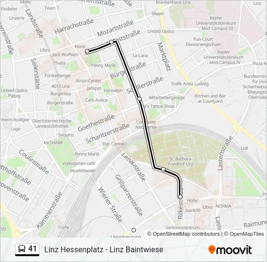 41 Bus Line Map