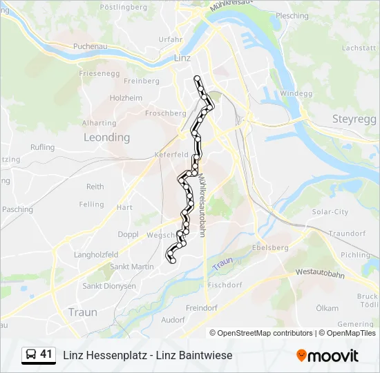 41 Bus Line Map