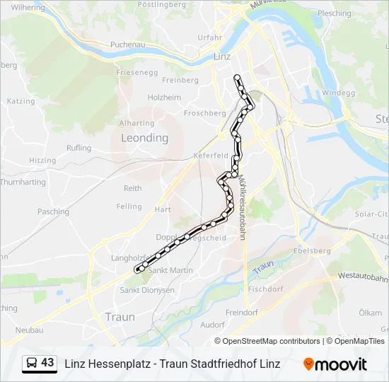 43 Bus Line Map