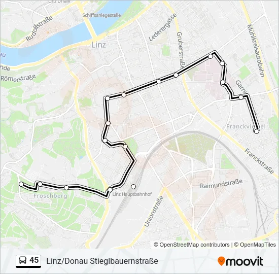 45 Bus Line Map