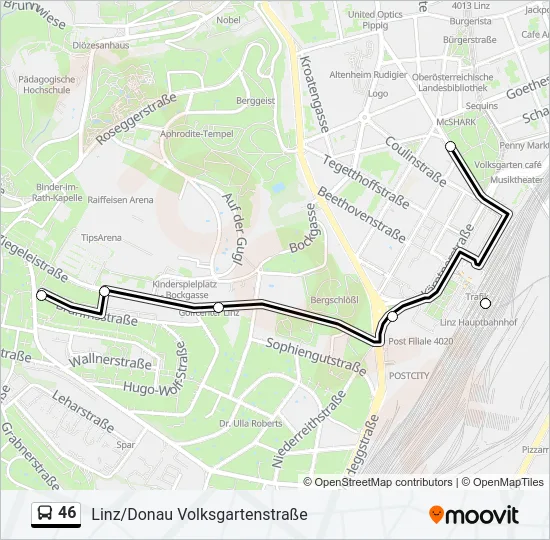 46 Bus Line Map