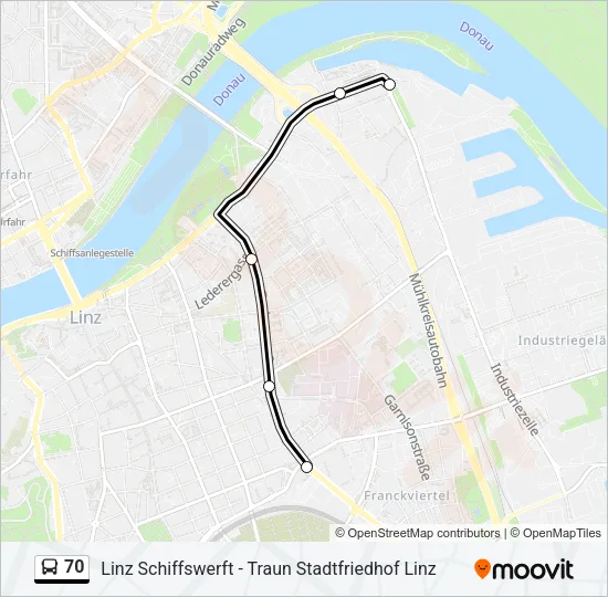 70 Bus Line Map