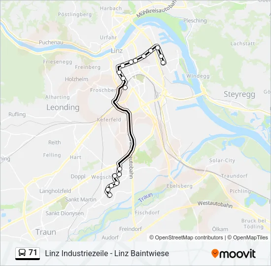 71 Bus Line Map