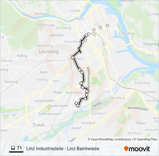 71 Bus Line Map