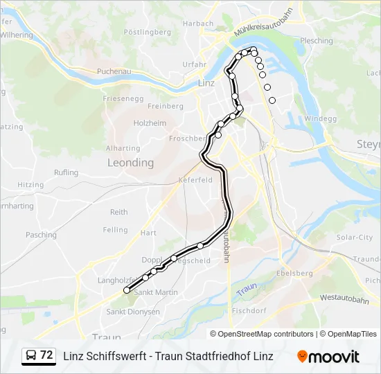72 Bus Line Map