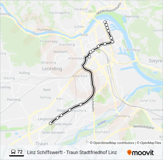 72 Bus Line Map