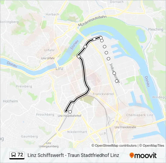72 Bus Line Map