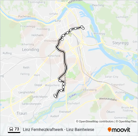 73 Bus Line Map