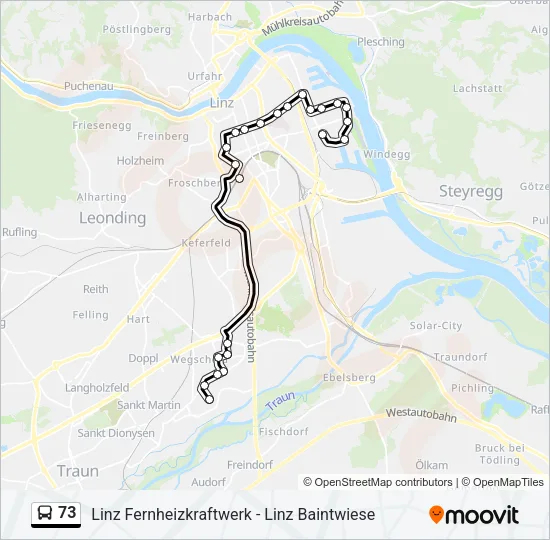 73 Bus Line Map