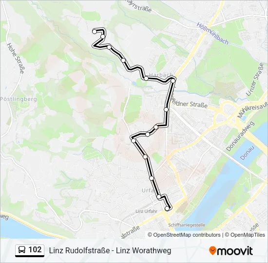 102 Bus Line Map