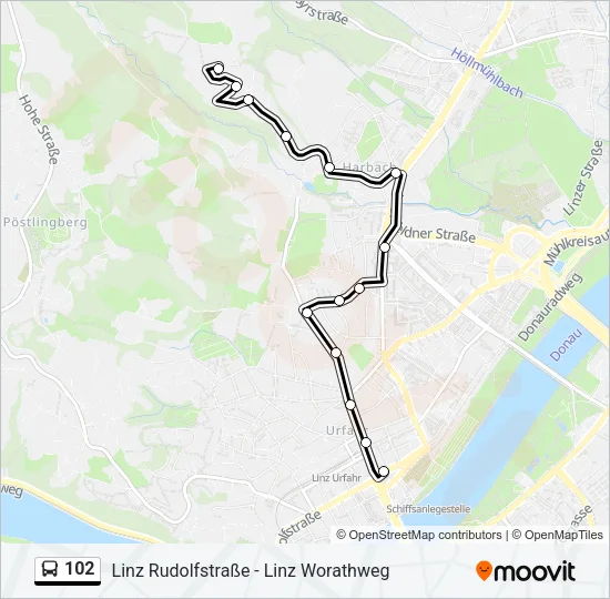 102 Bus Line Map