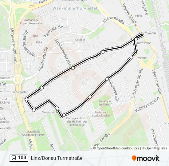 103 Bus Line Map