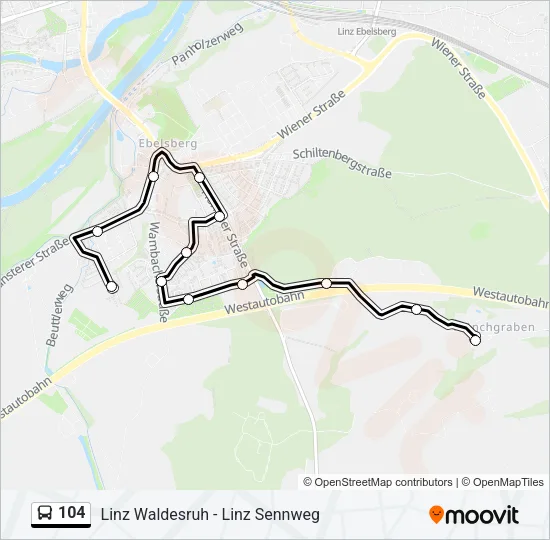 104 Bus Line Map